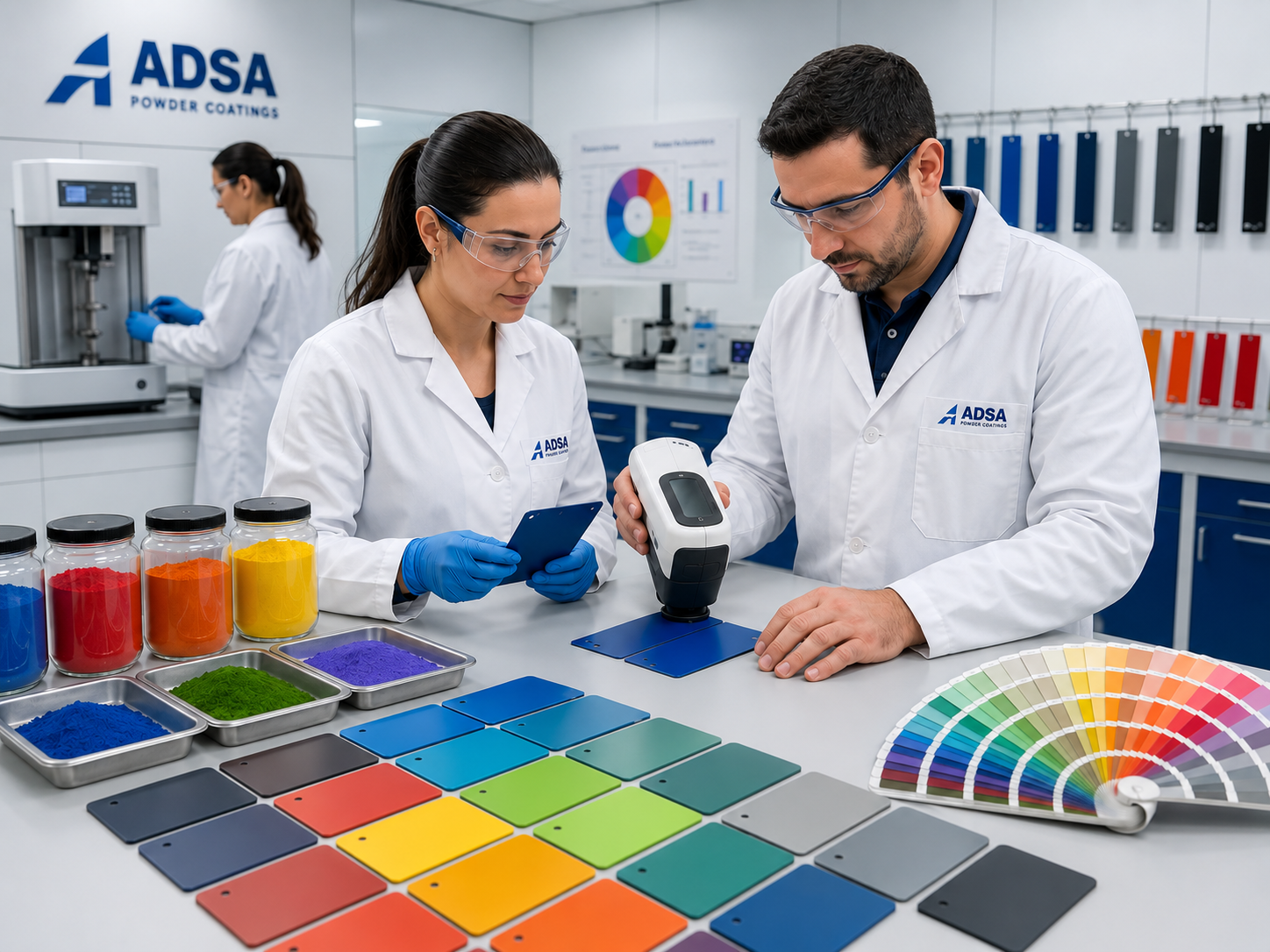 Personal de ADSA trabajando en laboratorio de control e igualación de color